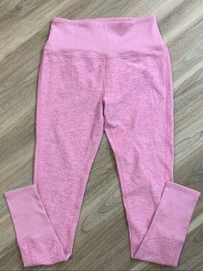 ALO Yoga Pink Seamless High-Waist Leggings with Ribbed Detail